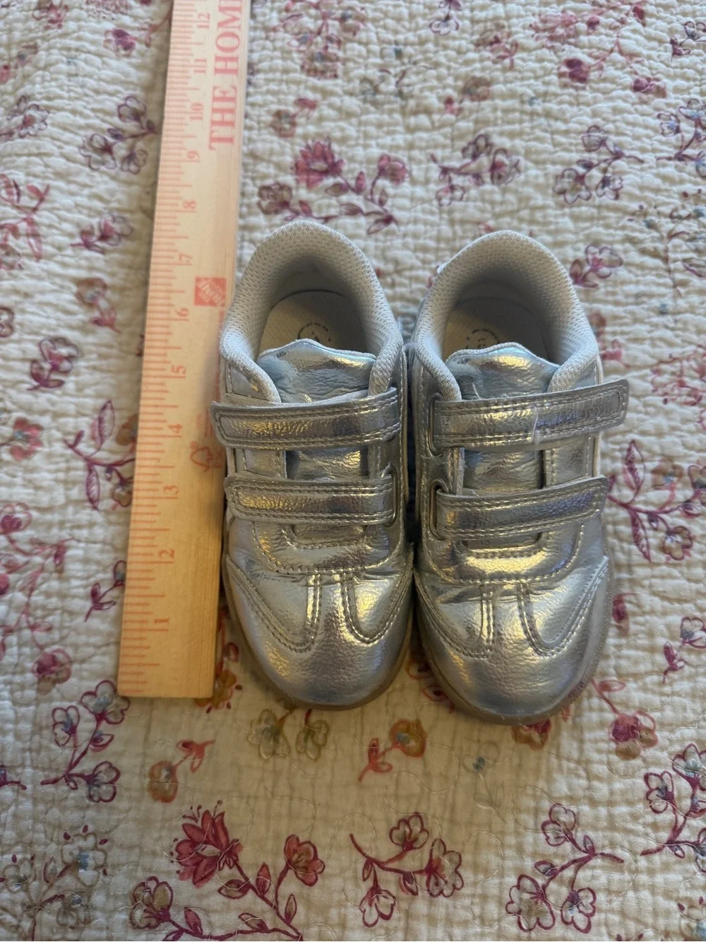 Cat & Jack Silver Metallic Velcro Sneakers for Kids